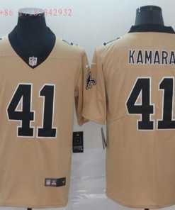 New Orleans Saints Alvin Kamara #41 Nfl 2020 Gold Jersey Jersey