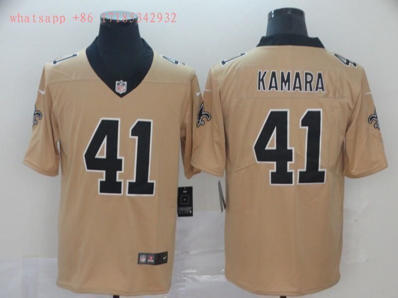 New Orleans Saints Alvin Kamara #41 Nfl 2020 Gold Jersey Jersey