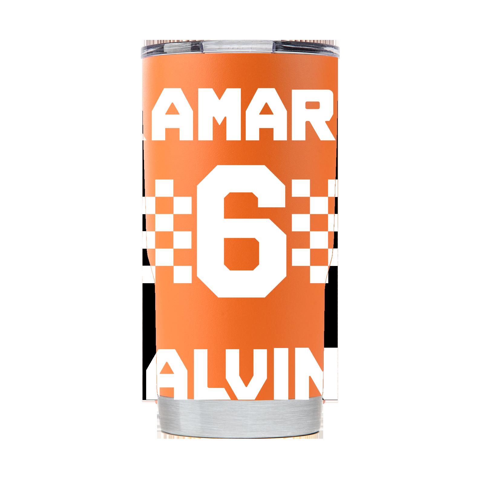 New Orleans Saints Alvin Kamara Orange Tumbler - New Orleans Saints Alvin Kamara Orange Tumbler - Perfect Gift for Fans