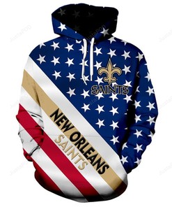 New Orleans Saints And American Flag 3D Hoodie Zip Hoodie