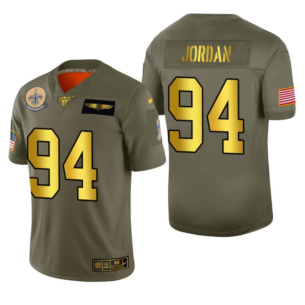 New Orleans Saints Cameron Jordan 2019 Salute To Service Nfl 100 Mens Jersey Metallic