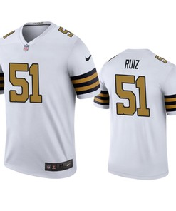New Orleans Saints Cesar Ruiz White Color Rush Legend Jersey - Mens
