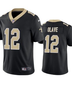 New Orleans Saints Chris Olave 12 Black 2022 Draft Vapor Limited Jersey