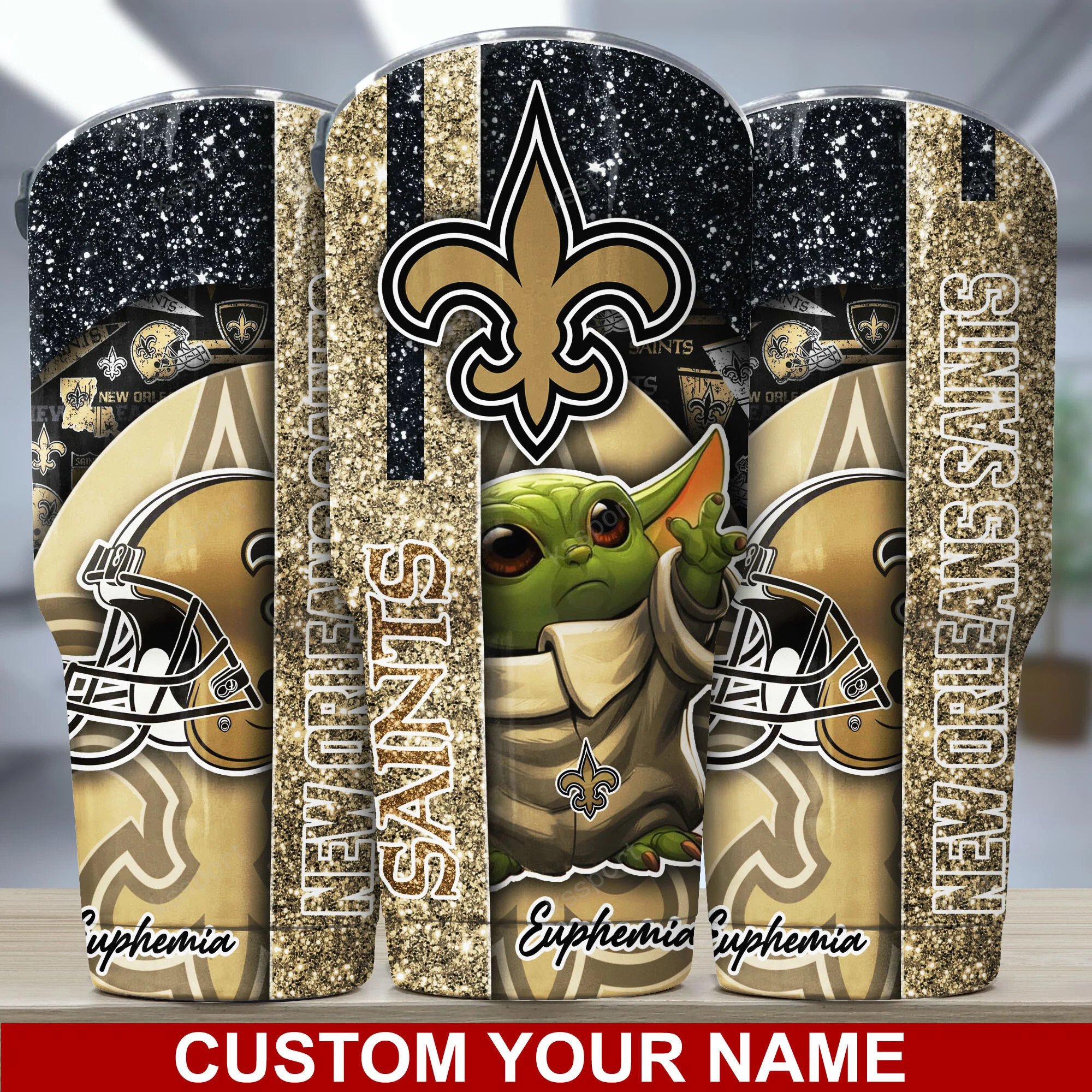 New Orleans Saints Custom Name Tumbler Fan Gift