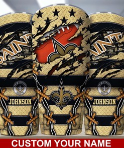 New Orleans Saints Custom Name Tumbler Gift for Fans