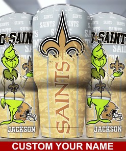 New Orleans Saints Custom Name Tumbler - Personalized Team Tumbler