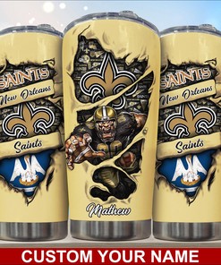 New Orleans Saints Custom Name Tumbler for NFL Fans