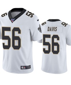 New Orleans Saints Demario Davis White 100th Season Vapor Limited Jersey