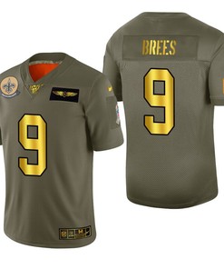 New Orleans Saints Drew Brees 2019 Salute To Service Nfl 100 Mens Jersey Metallic