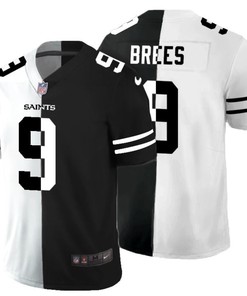 New Orleans Saints Drew Brees #9 Nfl 2020 Black And White Jersey