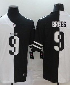 New Orleans Saints Drew Brees #9 Nfl 2020 Black And White Jersey
