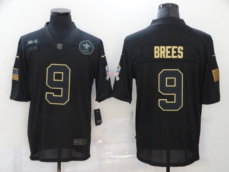 New Orleans Saints Drew Brees #9 Nfl 2020 Black Jersey