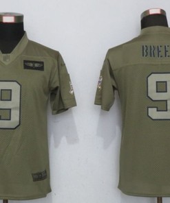 New Orleans Saints Drew Brees #9 Nfl 2020 Moss Green Jersey