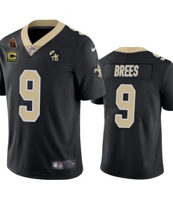 New Orleans Saints Drew Brees Black Tom Benson Man-of-year Captaincy Limited Jersey