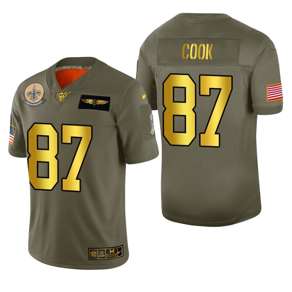 New Orleans Saints Jared Cook 2019 Salute To Service Nfl 100 Mens Jersey Metallic