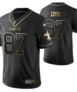 New Orleans Saints Jared Cook 87 Nfl Black Golden Brandedition Jersey Gift For Saints Fans