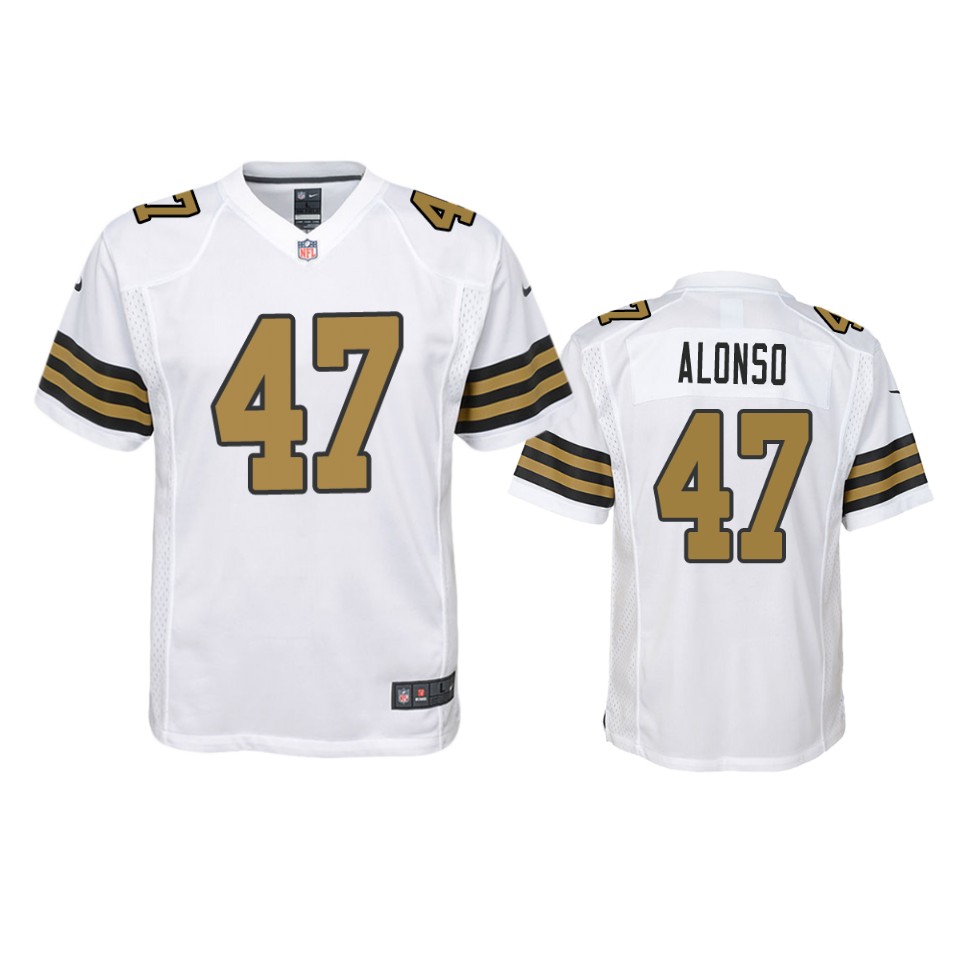 New Orleans Saints Kiko Alonso White Color Rush Game Jersey