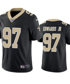 New Orleans Saints Mario Edwards Jr Black 100th Season Vapor Limited Jersey