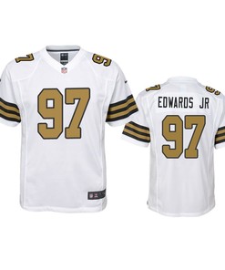 New Orleans Saints Mario Edwards Jr White Color Rush Game Jersey
