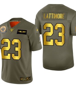 New Orleans Saints Marshon Lattimore 2019 Salute To Service Nfl 100 Mens Jersey Metallic