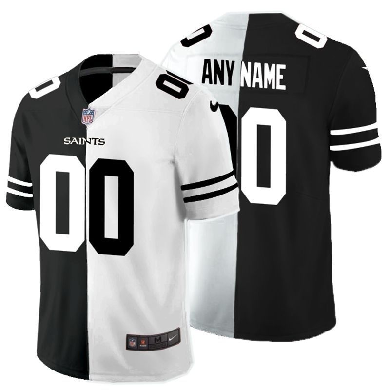 New Orleans Saints Nfl 2020 Personalized Custom Black And White Custom Jersey