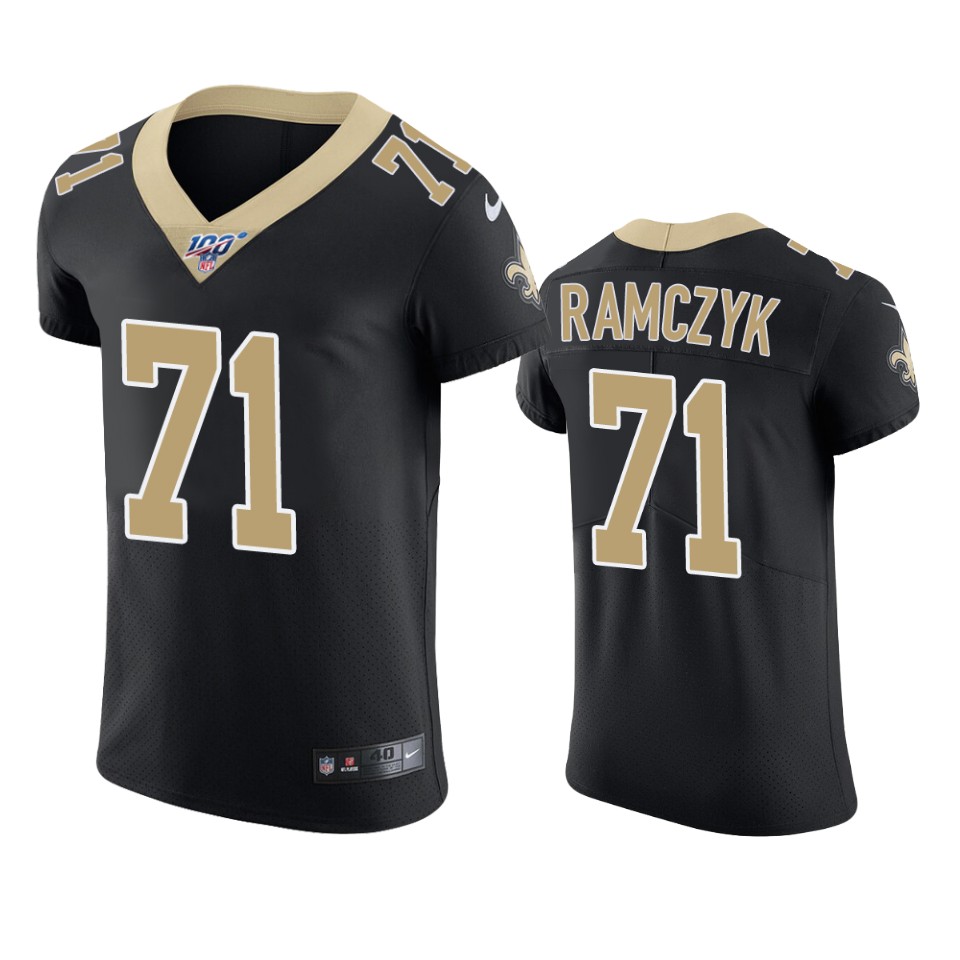 New Orleans Saints Ryan Ramczyk Black 100th Season Vapor Elite Jersey