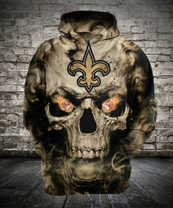New Orleans Saints Skull 3D Hoodie Zip Hoodie