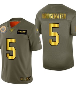 New Orleans Saints Teddy Bridgewater 2019 Salute To Service Nfl 100 Mens Jersey Metallic