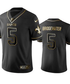 New Orleans Saints Teddy Bridgewater Black Golden Edition 2019 Vapor Untouchable Limited Jersey - Mens