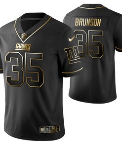 New Orleans Saints T.j. Brunson 35 2021 Nfl Golden Brandedition Black Jersey Gift For Saints Fans