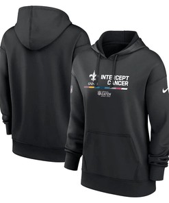 New Orleans Saints Women's 2022 NFL Crucial Catch Therma Performance Pullover Hoodie - Black
