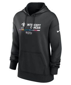 New Orleans Saints Women's 2022 NFL Crucial Catch Therma Performance Pullover Hoodie - Black