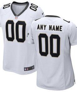 New Orleans Saints Womens Custom Game Jersey - White Custom Jerseys Nfl