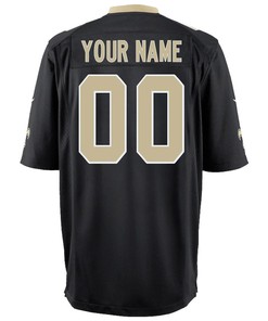 New Orleans Saints Youth Custom 00 Game Jersey - Black