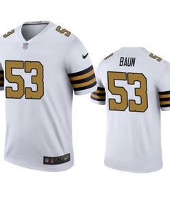 New Orleans Saints Zack Baun White Color Rush Legend Jersey