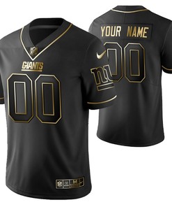New York Giants 2021 Nfl Golden Brandedition Black Jersey Gift With Custom Name Number For Giants Fans