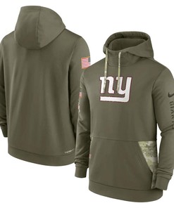 New York Giants 2022 Salute to Service Therma Performance Pullover Men Hoodie - Olive