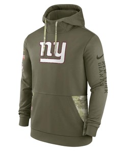 New York Giants 2022 Salute to Service Therma Performance Pullover Men Hoodie - Olive