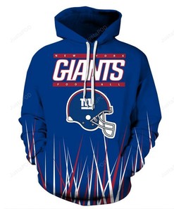 New York Giants 3D Hoodie Zip Hoodie
