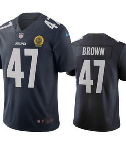 New York Giants Cameron Brown Navy City Edition Vapor Limited Jersey