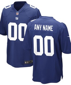 New York Giants Custom 00 Game Jersey - Royal