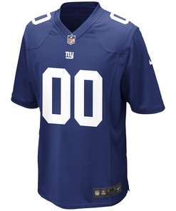 New York Giants Custom 00 Game Jersey - Royal