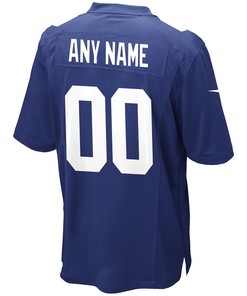 New York Giants Custom 00 Game Jersey - Royal