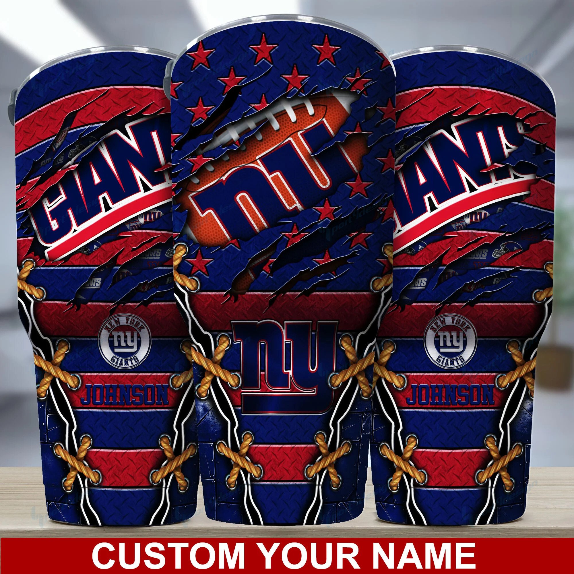 New York Giants Custom Name Tumbler Fan Gift
