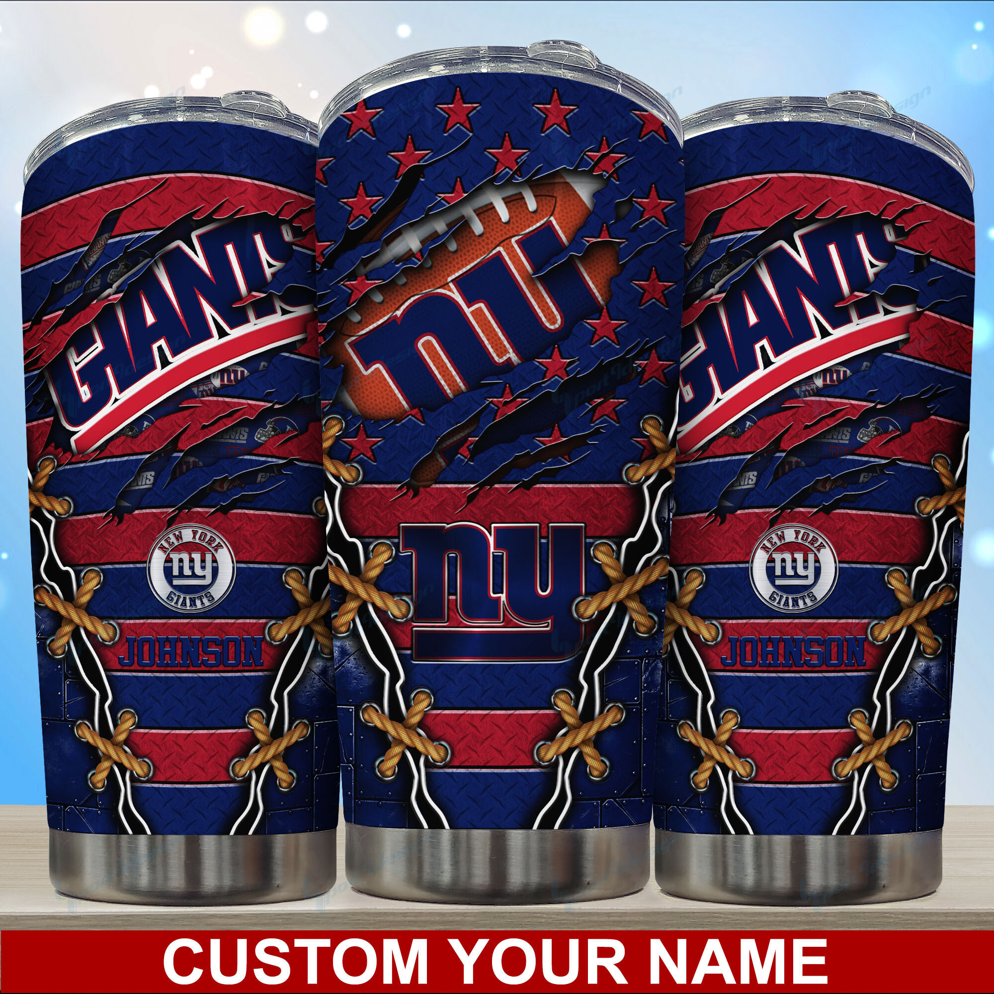 New York Giants Custom Name Tumbler Fan Gift