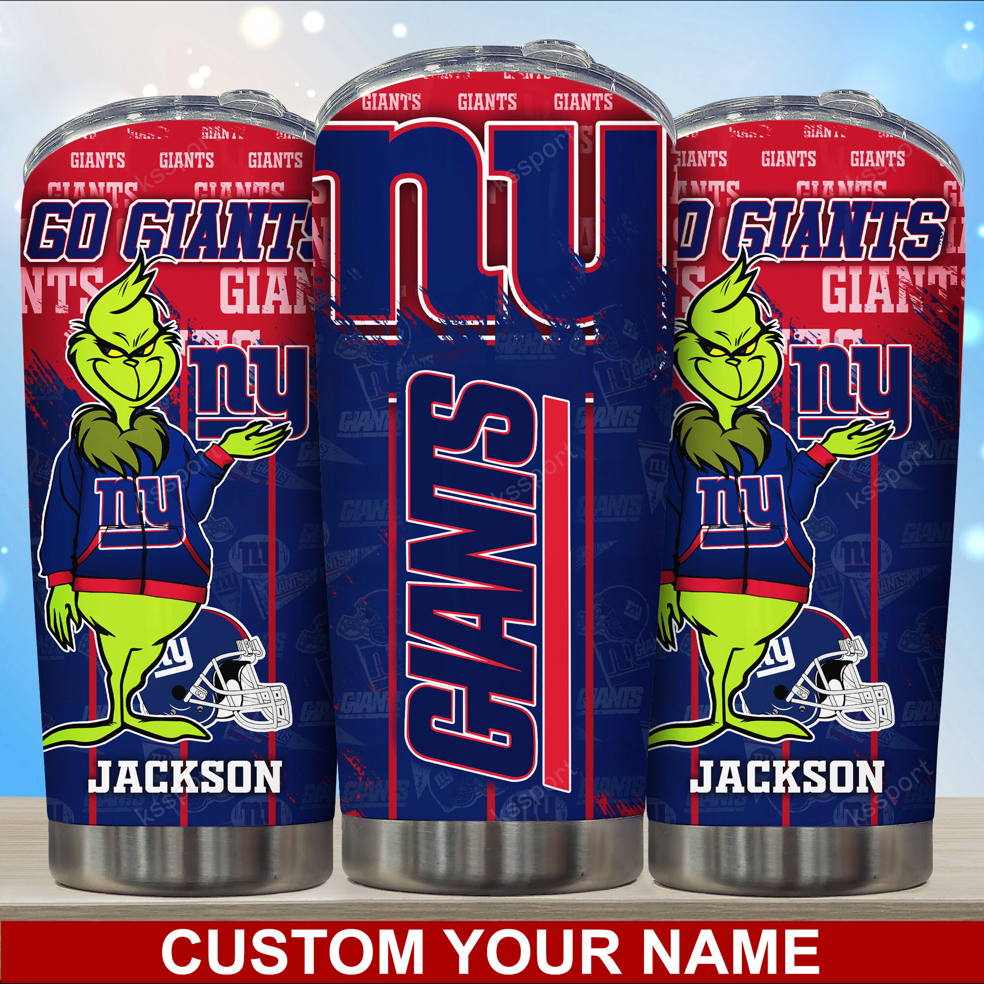 New York Giants Custom Name Tumbler Gift for Fans