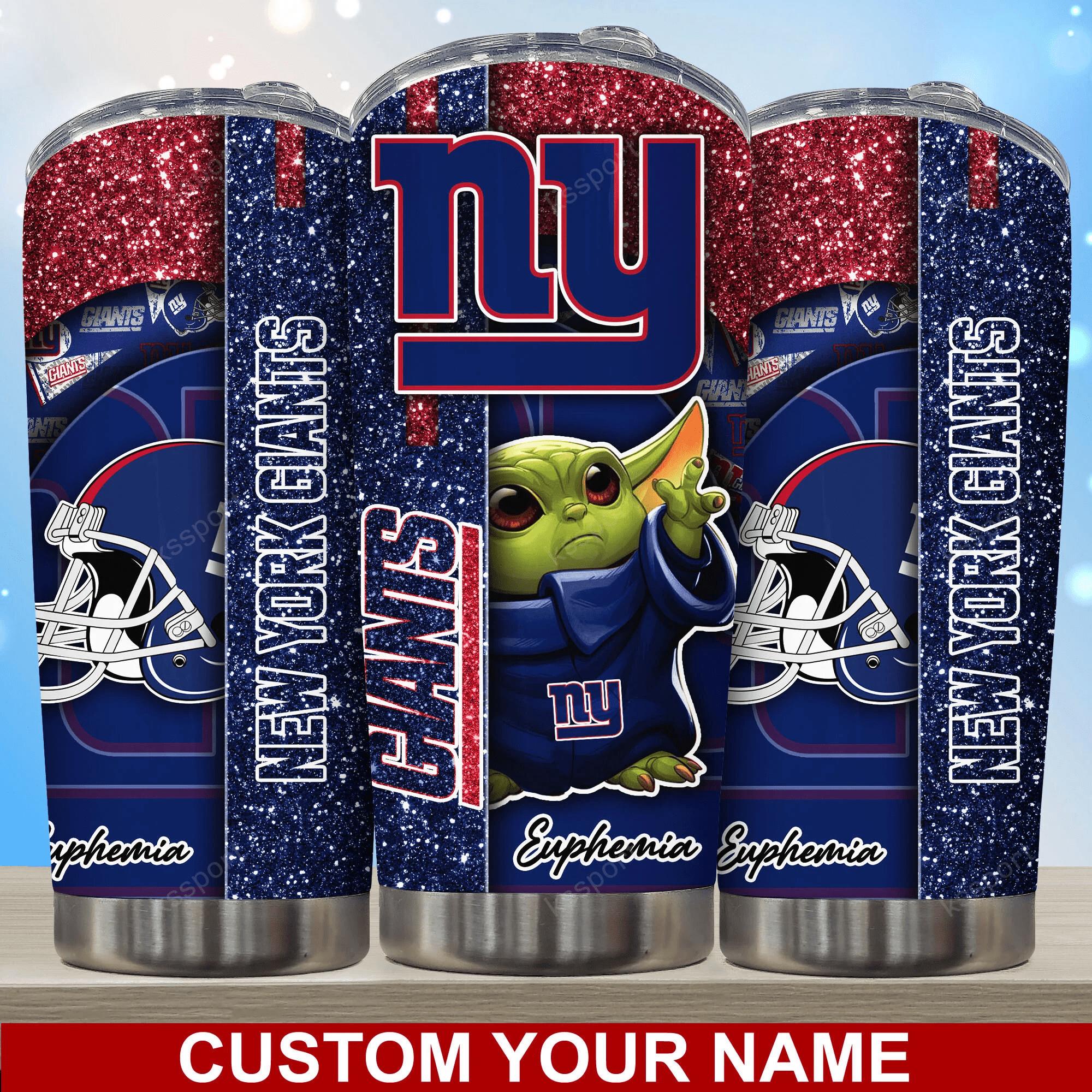 New York Giants Custom Name Tumbler - Personalize Your Drinkware