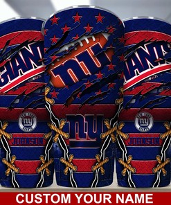 New York Giants Custom Name Tumbler - Personalized Team Tumbler