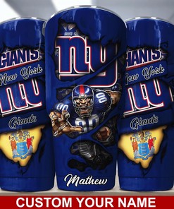 New York Giants Custom Name Tumbler for Fans
