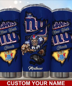 New York Giants Custom Name Tumbler for Fans